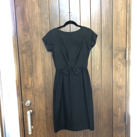 Black Raw Silk Vintage dress - Picture 1 of 4